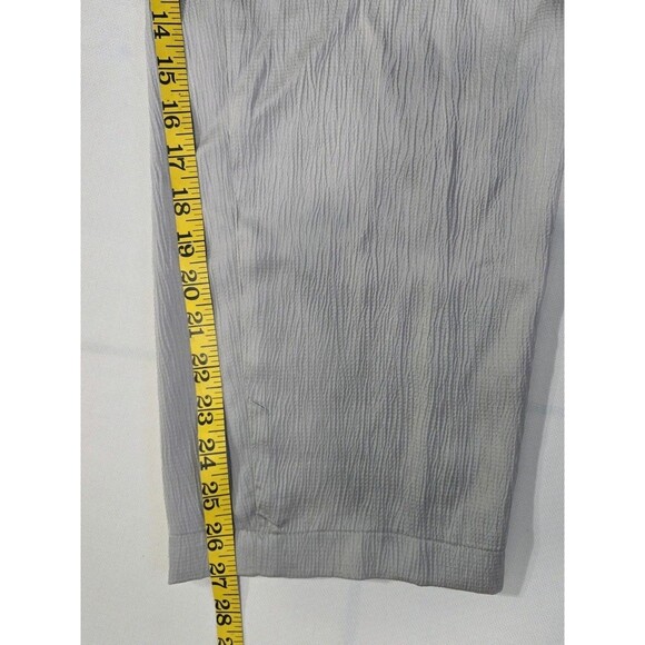 NWT Halston Crinkle Textured Ankle Pants Silver Gray L Stretch Waist | $89 MSRP - Picture 10 of 11